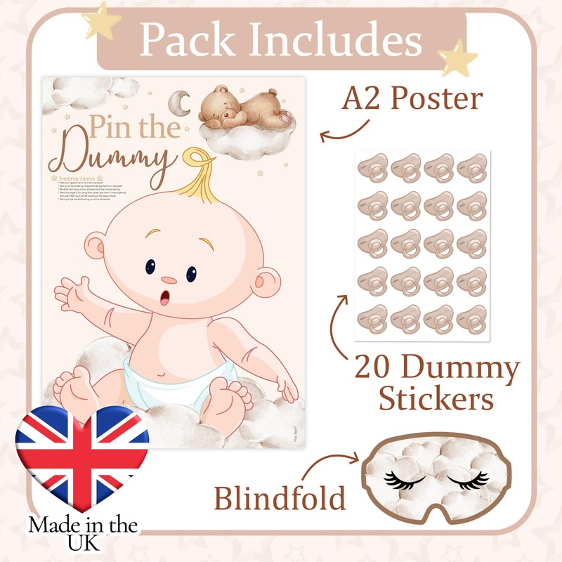 Pink Bee Parties Pin The Dummy Game in Teddy Bear
