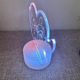 EleBikk Stitch Lamp, Anime 3D Illusion LED Lamp, Stitch Night Light, 7 Colours, Remote Control, Dimming, Visual Stereoscopic Night Light, Stitch Night Light for Children