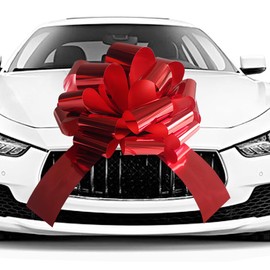 20 Inch Big Red Bow for Car,1 Pcs Giant Present Bows for Large Gift Wrapping New Houses Huge Present Birthday Christmas Decor (Metallic Red)