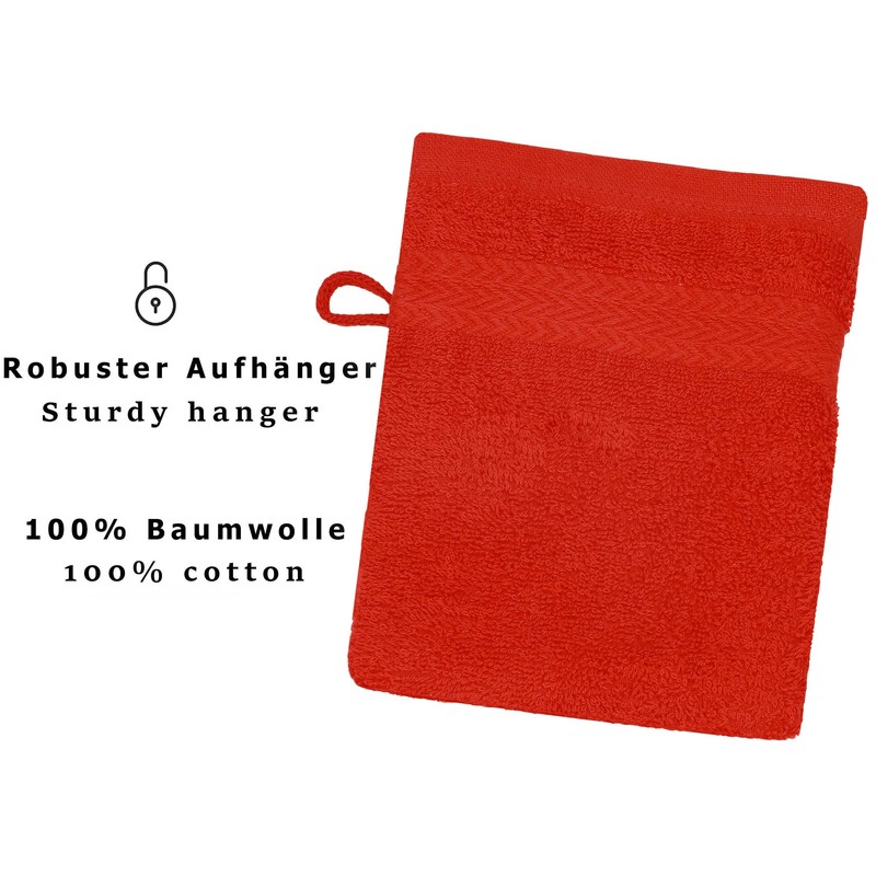 Wash Mitt "Premium" red, 17 x 22 cm, quality 470g/m²