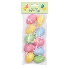Tallon International Easter Decorations, Bonnet Arts and Crafts, Egg Hunt - 10 Pack Glitter Eggs, Multicolor, 4x4