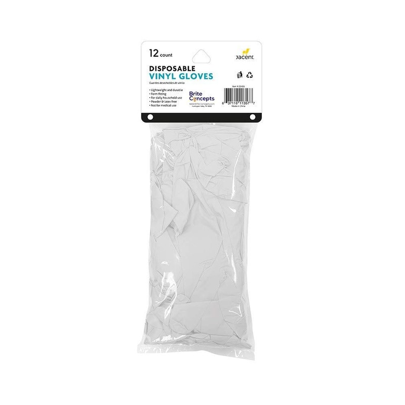 Brite Concepts Disposable Lightweight Durable Powder & Latex Free Vinyl