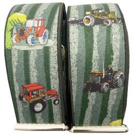 Generisch Tractor Braces Austria Vienna Vienna 35 mm Wide H-Shape with 4 Extra Strong Clips Tractor Green ST-040, Green
