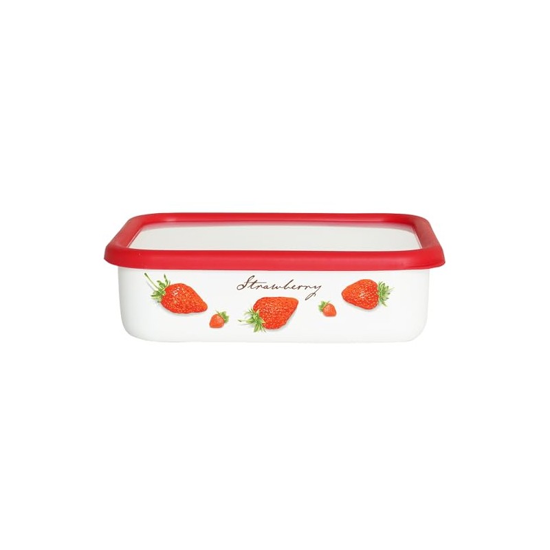 Fuji Hollow Strawberry Shallow Square Container, L 0.4 gal (1.35