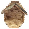 Large Olive Wood Nativity Set Manger Stable 11" Wide Made