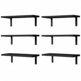 Wooden Floating Shelves for Wall Decor, Floating Shelves Set of 6, Wall Mounted Bathroom Storage Shelves, Farmhouse Shelf for Bedroom, Floating Book Shelves for Living Room