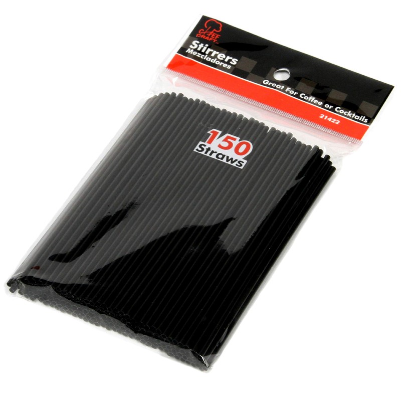 Chef Craft 5 Inch Coffee Stirrer Straws-Set of 150, Pack