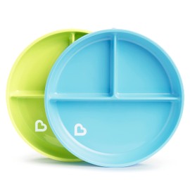 Munchkin Munchkin Stay Put Divided Suction Plates - 2pk (Blue/Green)