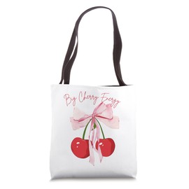 Coquette Bows with cherries Big Cherry Energy Cute Coquette Tote Bag