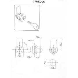 M Lock 1 1/8" Flat Key Cam Lock Cabinet Enclosure Glass Case Mailbox Door Case 8900-2