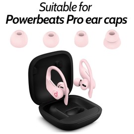 Miayaya 8 Pairs Premium Ear Tips for Powerbeats Pro Earbuds in Ear Tips, Soft Silicone Washable Noise Reducing Secure fit for Beats Powerbeats Pro, Fit in Case, Buds Tips S/M/L, Double Flange, Pink