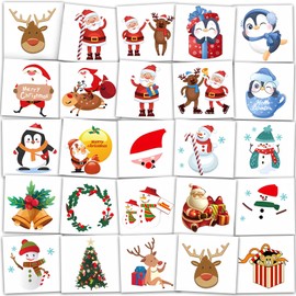 18 Sheets Christmas Tattoo Children, Christmas Temporary Tattoo, Decorative Tattoos Christmas for Children, Christmas Tattoos for Christmas Gifts, Christmas Decoration, Christmas Party Bag Fillers
