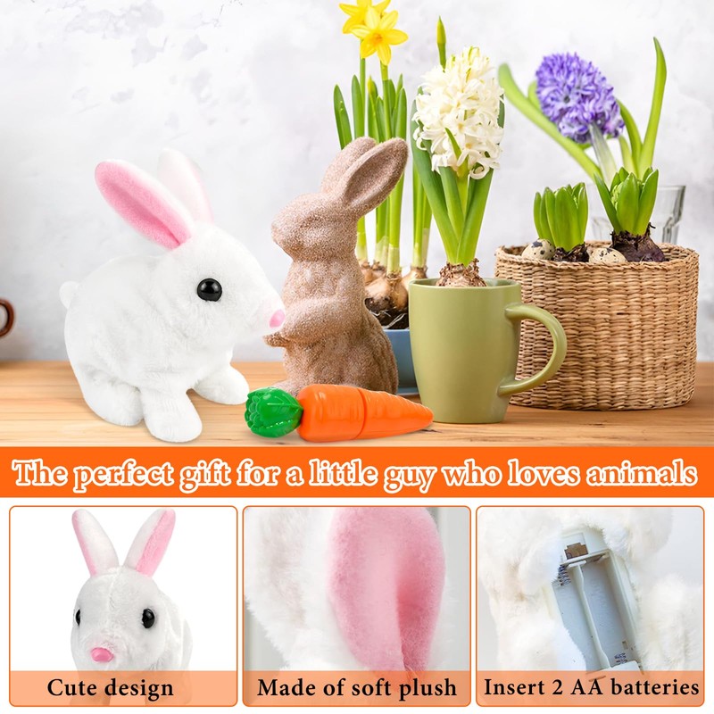 NHYDZSZ Bouncing Rabbit, Interactive Toy Rabbit with Sound Movements, Animated