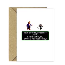 Secret of Monkey Island Birthday Card - Retro PC/Amiga gaming Birthday Cards for him