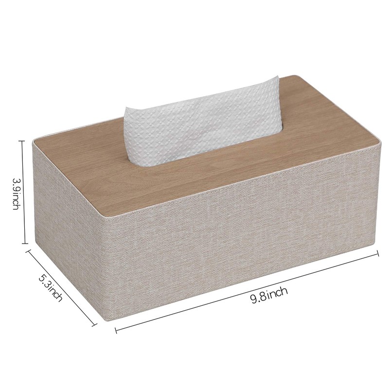 Tissue Box Cover Rectangular PU Leather Facial Tissue Dispenser Box