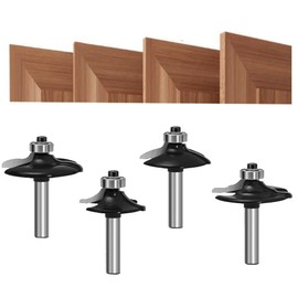 TAIWAIN Router Bits Sets 1/4 Inch Shank, Door&Drawer Front Edging Bits, Professional Woodworking Bit Miter Frame Crown Molding Wood Milling Cutter Tool(F-35XD12)