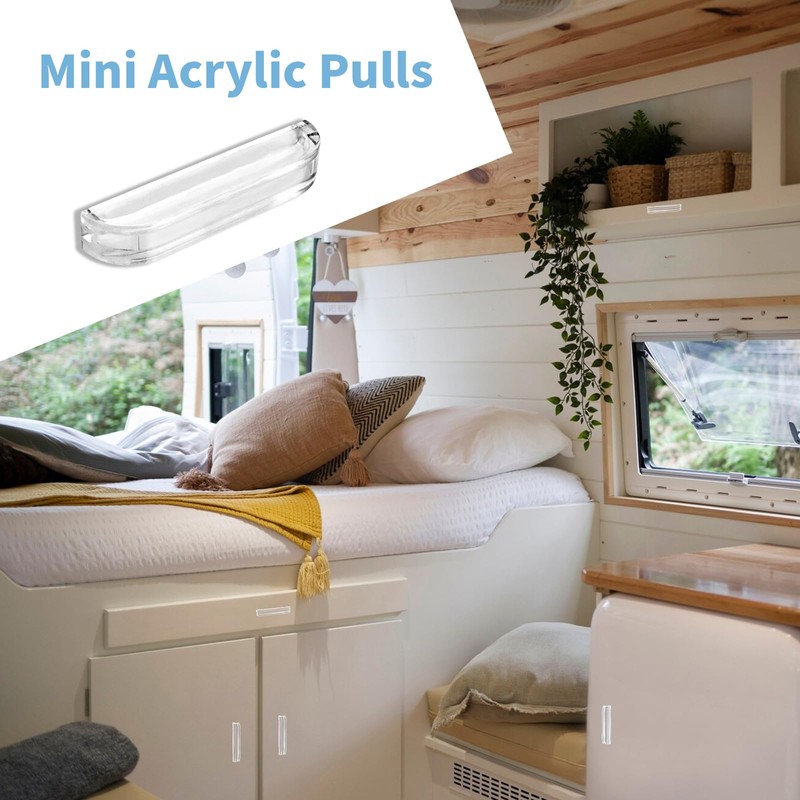 FarBoat 10Pcs Acrylic Pull Plastic Handles 30mm/1.2inch Mini Transparent Hardware