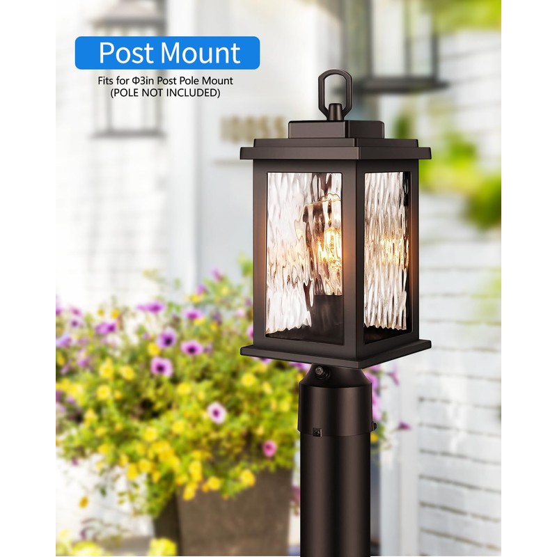 VIANIS Outdoor Post Lights Hardwired 120V, Oil Rubbed Bronze Dusk