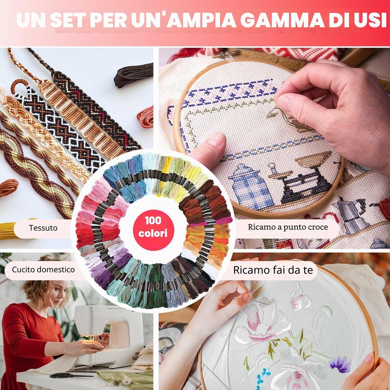 Romon Filo da Ricamo, Kit da Ricamare Braccialetti Kit Punto