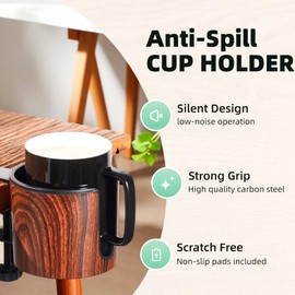 cowinational 2pcs Cup Holder for Desk (2PCS Walnut Design)
