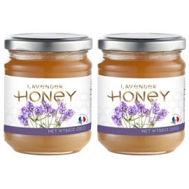 Gourmanity Lavender Honey, 8.8 oz Jar, (Pack of 2) Lavender Honey From Provence, France, Raw Honey Lavender, Provence Lavender Honey