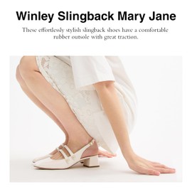 Coach Women's Winley Slingback Mary Jane Flat, Charcoal/Black, 11