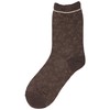 23 Ward 2RR1291 Crew Socks, Spiral Flower Pattern, Brown, Braun