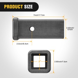 Nilight Nilight Hitch Adapter 2" x 7" Combo Bar Trailer Receiver Tube Weld-on Raw Steel Hitch Bar