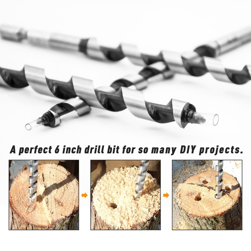 NICAVKIT 1/2 Inch x 6 Inch Long Auger Drill Bit