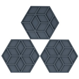 NMQLX 3 Pcs Trivet Mat Set, Hexagon Kitchen Silicone Trivets, Heat Resistant Hot Pads Dish Trivets Pot Holders for Table and Countertop