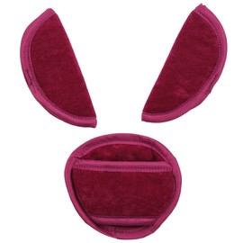 Universal Belts Pads Shoulder Strap and Crotch Fits Most car seat Straps (Fuchsia)
