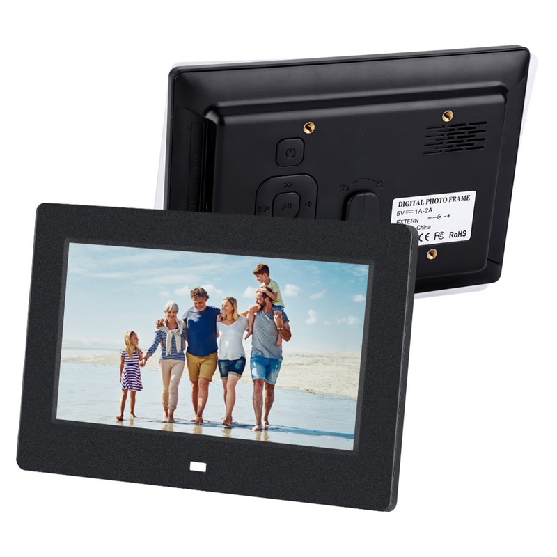 7Inch 1024*600HD Digital Photo Picture Frame Alarm Clock Player Album