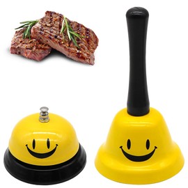 GYSRXS Pack of 2 Table Bell, Funny Table Bell, Loud Small Hand Bell, Reception Bell, Stainless Steel Service Bell for Hotel Bar, Counter, Reception, Restaurant, Classroom, Office