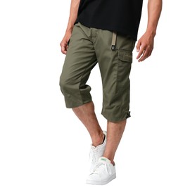 Outdoor Products Men's Cargo Pants, Cool to Touch, Cargo, Loose, 3/4 Length, Cool, Solid, Half Pants, Cropped Pants, Shorts, Khaki, M