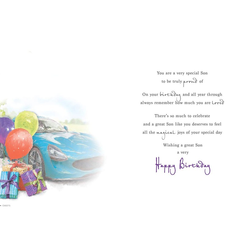 Birthday Card Son - 9 x 6 inches - Regal