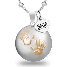 SAGA GIOIELLI® Necklace Calls Angel Pregnancy Bola Mesican Manine Gold No Gemstone, Stainless steel, brass, No Gemstone