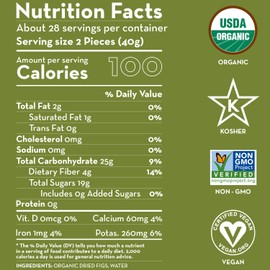 Sunny Fruit Soft Organic Turkish Dried Figs, 2.5 Pound Bulk Bag | No Preservatives, No Sugar Added | Healthy, Naturally Sweet Snack | Whole Dried Fruits | ORGANIC, NON-GMO, VEGAN, HALAL, KOSHER