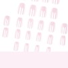 24pcs Transparent Pink Press On Nails - Glossy Clear Aurora