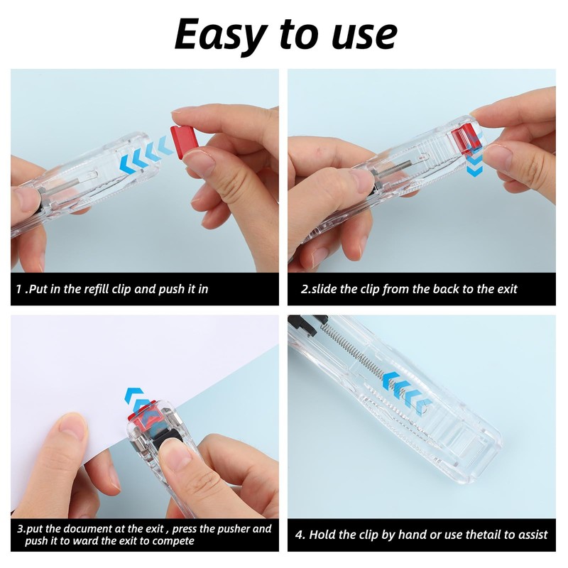 2 Pcs Reusable Handheld Paper Clam Clip Dispenser with 100