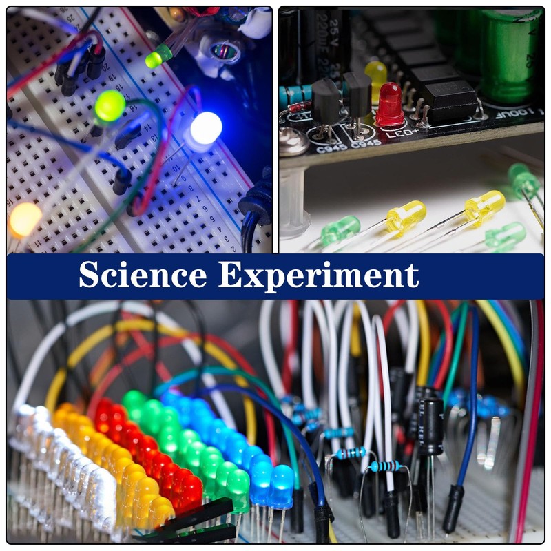 Juasky 150pcs 5mm LED Diode Lights,Clear LED Light Emitting Diodes