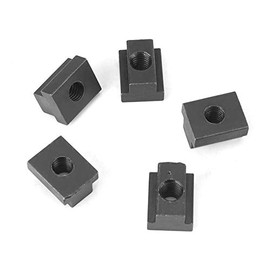 Slot Nuts, Pack of 5 T-Nut M8 / M10 Threaded T-Slot Nuts, Made of Black Oxide, for Machines Tool Table (M8)