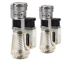 Vertigo Parfums by Lotus Cyclone Triple Torch Cigar Lighter Clear 2 Pack