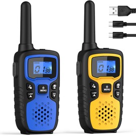 Wishouse Walkie Talkies for Kids Adults - Long Range Rechargeable 2 Way Radios,Gift,Hiking Accessories Camping Gear with Lamp,SOS Siren,NOAA Weather Alert,VOX,Easy to Use 2 Pack