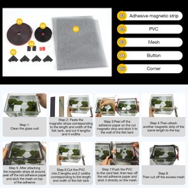 WALLFID DIY Magnetic Aquarium Anti-Jumping Net 39.4''X23.6'',Fish Tank Net,Crop as you like,Protect Fish Jumping Out of Fish Tank,Prevent fish,Reptiles,Turtles Escaping