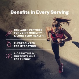 RNWY Foundation Collagen + Hydration Powder, Daily Joint Support with Electrolytes, Wild Cherry, 10g Collagen Peptides, 30 Servings