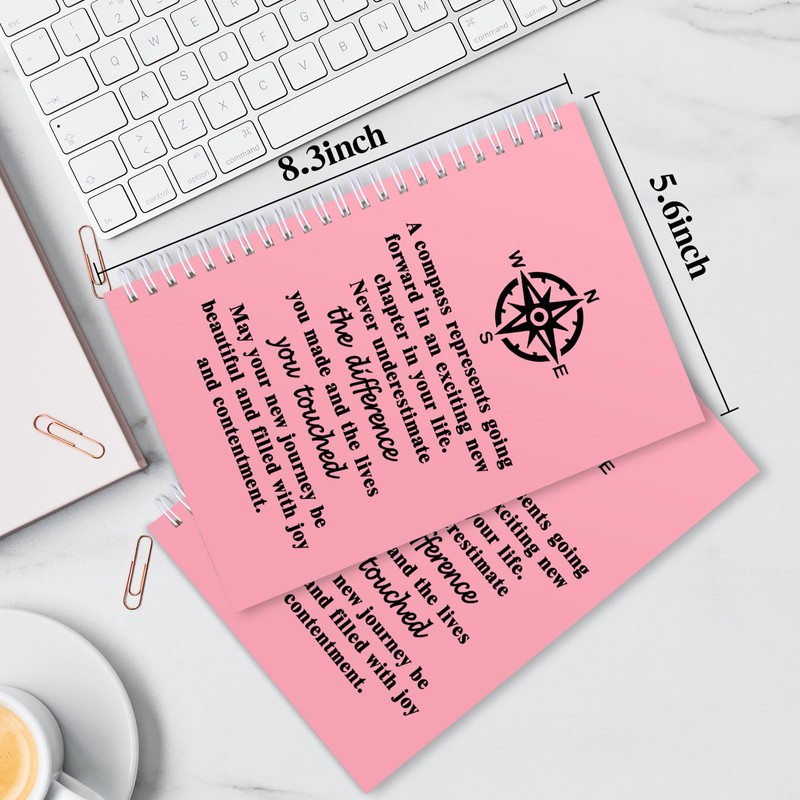 JOHSBYD 2Pcs Spiral Notebook,Goodbye Gifts for Coworkers Leaving Gifts Never