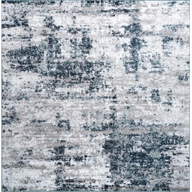 Rugshop Distressed Abstract Square Area Rug 6'6" x 6'6" Blue