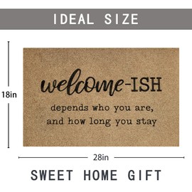 JJUUYOU Welcome Mats for Front Door Outdoor Entry Welcome Ish Funny Doormat Non-Slip Rubber Mat Indoor Farmhouse Entrance Decor for Kitchen Rugs Balcony Patio-70 x 45 cm