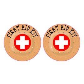 StickerTalk Bandage First Aid Kit Vinyl Stickers, 1 Sheet of 2 Stickers, 2.5 inches by 2.5 inches Each