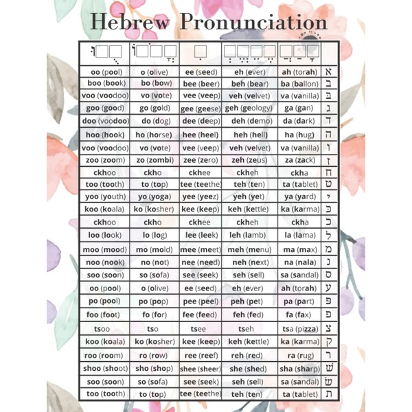 Hebrew pronunciation chart lined notebook - Hebrew Bible Study Notebook: